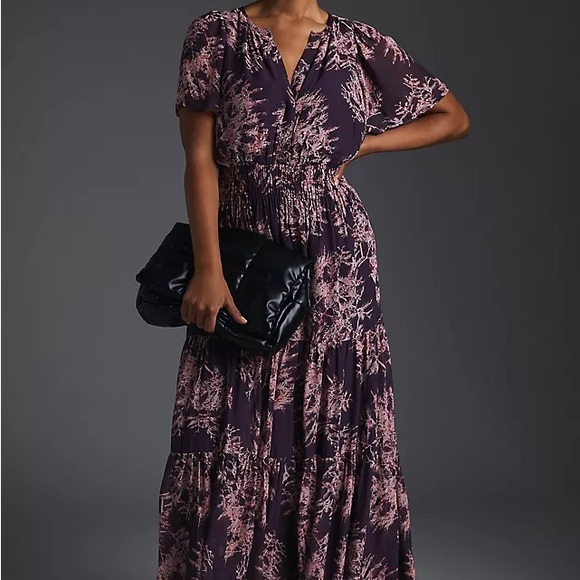 Anthropologie Dresses & Skirts - NWOT! Anthropologie Somerset Maxi Dress: Chiffon Edition Crimson Purple Small